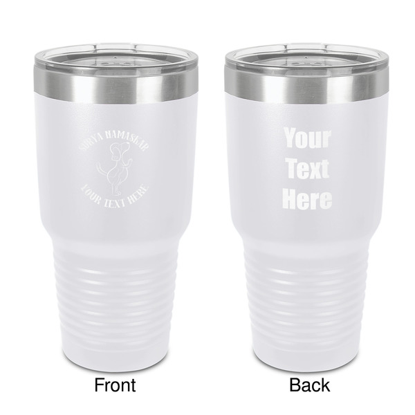 Custom Yoga Dogs Sun Salutations 30 oz Stainless Steel Tumbler - White - Double-Sided (Personalized)