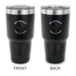 Yoga Dogs Sun Salutations 30 oz Stainless Steel Tumbler - Black - Double Sided (Personalized)