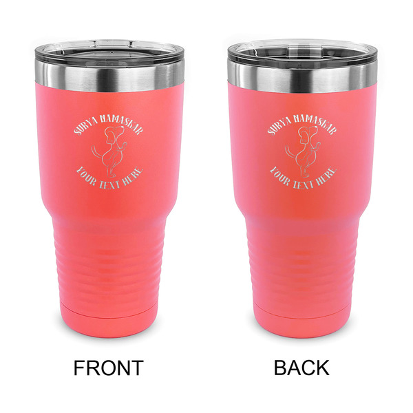 Custom Yoga Dogs Sun Salutations 30 oz Stainless Steel Tumbler - Coral - Double Sided (Personalized)