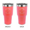 Yoga Dogs Sun Salutations 30 oz Stainless Steel Ringneck Tumblers - Coral - Double Sided - APPROVAL