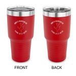 Yoga Dogs Sun Salutations 30 oz Stainless Steel Tumbler - Red - Double Sided (Personalized)