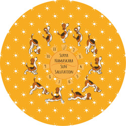 Yoga Dogs Sun Salutations Multipurpose Round Labels - 5"