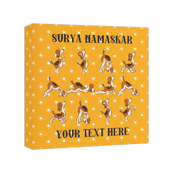 Custom Yoga Dogs Sun Salutations Canvas Print - 8x8 (Personalized)