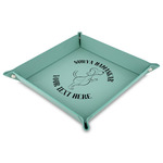 Yoga Dogs Sun Salutations Faux Leather Dice Tray - 9" x 9"  - Teal (Personalized)