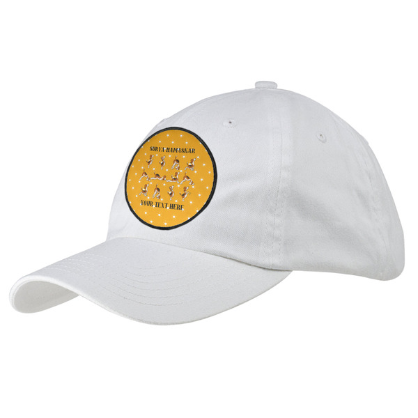 Custom Yoga Dogs Sun Salutations Baseball Cap - White (Personalized)