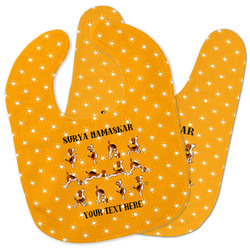 Yoga Dogs Sun Salutations Baby Bib w/ Name or Text