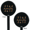 Yoga Dogs Sun Salutations Black Plastic 5.5" Stir Stick - Double Sided - Round - Front & Back