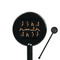 Yoga Dogs Sun Salutations Black Plastic 5.5" Stir Stick - Round - Closeup