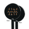 Yoga Dogs Sun Salutations Black Plastic 5.5" Stir Stick - Single Sided - Round - Front & Back