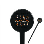 Yoga Dogs Sun Salutations 7" Round Plastic Stir Sticks - Black - Double Sided (Personalized)