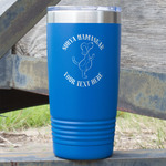 Yoga Dogs Sun Salutations 20 oz Stainless Steel Tumbler - Royal Blue - Double Sided (Personalized)