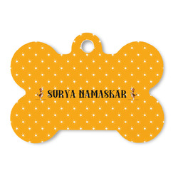 Yoga Dogs Sun Salutations Bone Shaped Dog ID Tag - Large (Personalized)