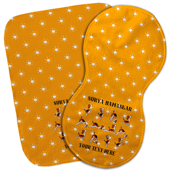 Custom Yoga Dogs Sun Salutations Burp Cloth (Personalized)