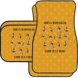 Yoga Dogs Sun Salutations Car Floor Mats Set - 2 Front & 2 Back (Personalized)