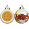 Yoga Dogs Sun Salutations Ceramic Christmas Ornament - Poinsettias (APPROVAL)