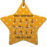 Yoga Dogs Sun Salutations Star Ceramic Ornament w/ Name or Text