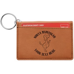Yoga Dogs Sun Salutations Leatherette Keychain ID Holder - Single Sided (Personalized)