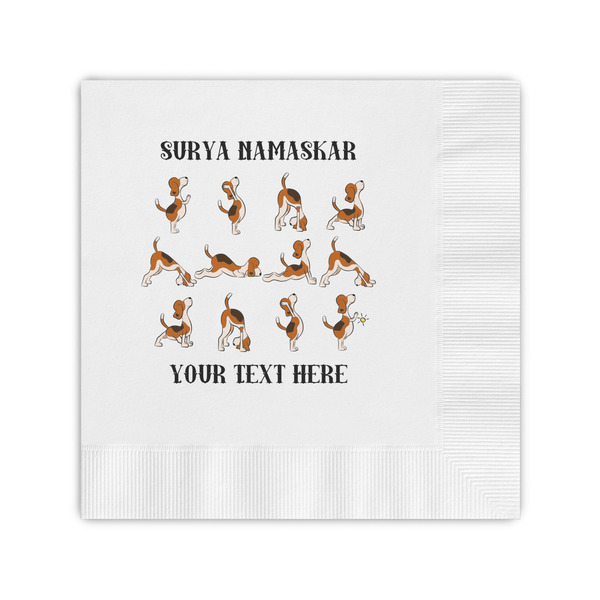 Custom Yoga Dogs Sun Salutations Coined Cocktail Napkins (Personalized)