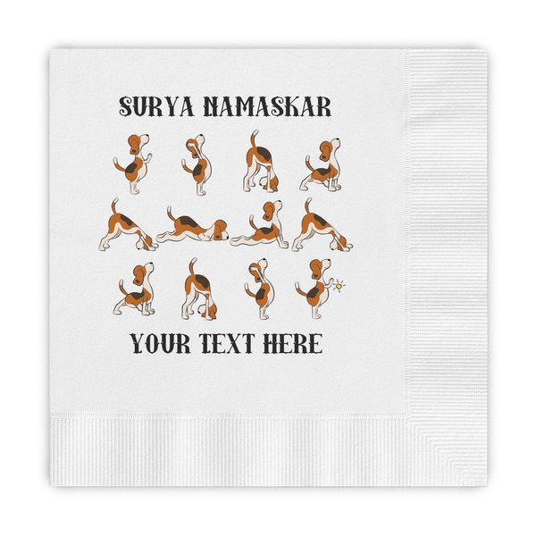 Custom Yoga Dogs Sun Salutations Embossed Decorative Napkins (Personalized)