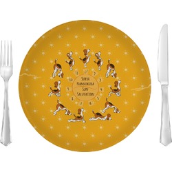 Yoga Dogs Sun Salutations Glass Lunch / Dinner Plate 10"