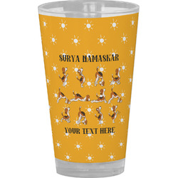 Yoga Dogs Sun Salutations Pint Glass - Full Color (Personalized)