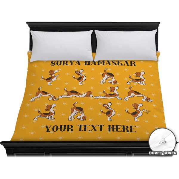 Custom Yoga Dogs Sun Salutations Duvet Cover - King (Personalized)