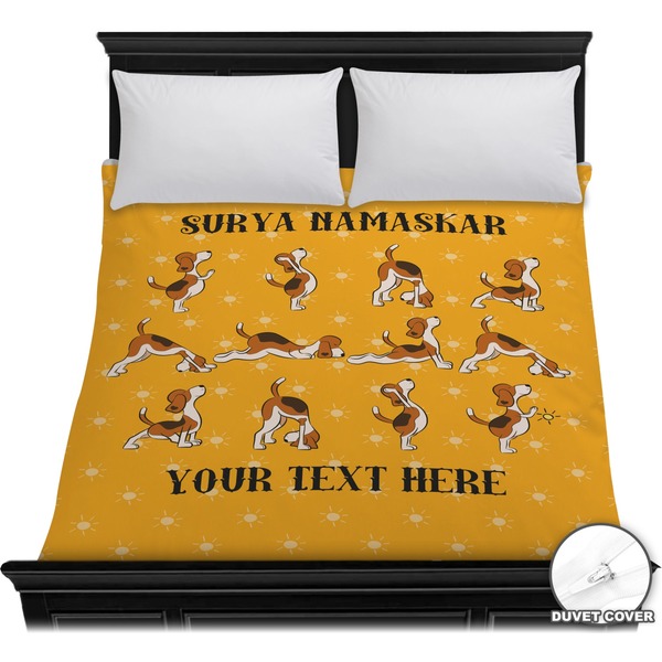 Custom Yoga Dogs Sun Salutations Duvet Cover - Full / Queen (Personalized)