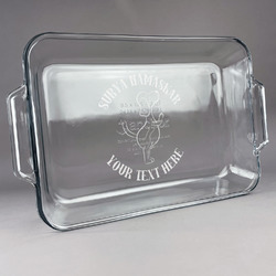 Yoga Dogs Sun Salutations Glass Baking and Cake Dish (Personalized)