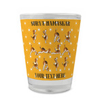 Yoga Dogs Sun Salutations Glass Shot Glass - 1.5 oz - Single (Personalized)