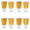 Yoga Dogs Sun Salutations Glass Shot Glass - with gold rim - Set of 4 - APPROVAL