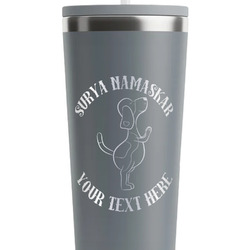 Yoga Dogs Sun Salutations RTIC Everyday Tumbler with Straw - 28oz - Grey - Double-Sided (Personalized)