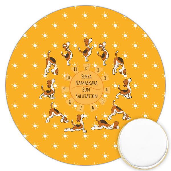 Custom Yoga Dogs Sun Salutations Printed Cookie Topper - 3.25"