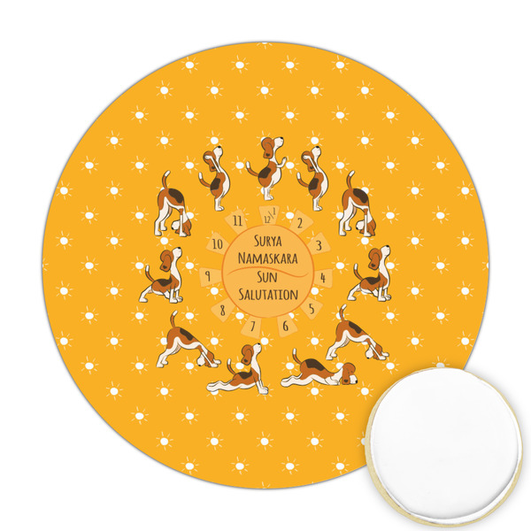 Custom Yoga Dogs Sun Salutations Printed Cookie Topper - 2.5"