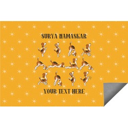 Yoga Dogs Sun Salutations Indoor / Outdoor Rug - 6'x8' w/ Name or Text