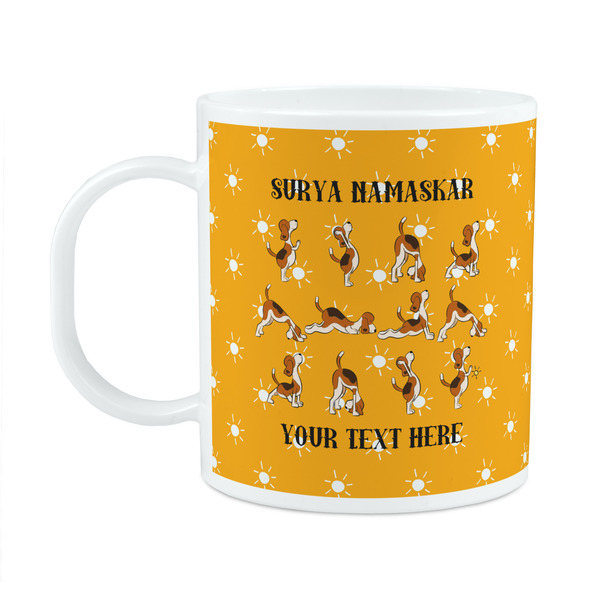 Custom Yoga Dogs Sun Salutations Plastic Kids Mug (Personalized)