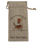 Yoga Dogs Sun Salutations Large Burlap Gift Bag - Front (Personalized)