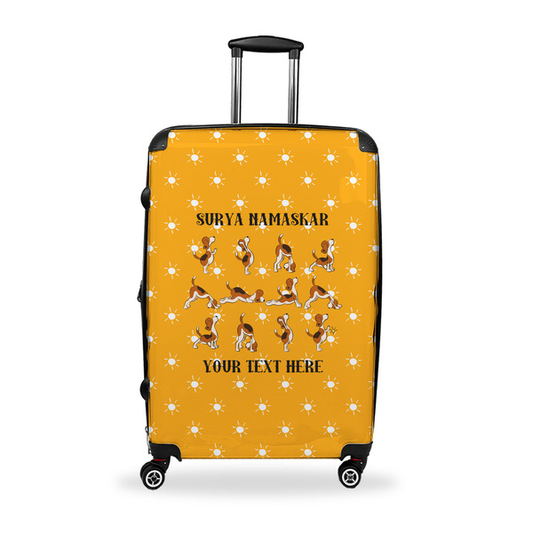 Custom Yoga Dogs Sun Salutations Suitcase - 28" Large - Checked w/ Name or Text