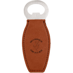 Yoga Dogs Sun Salutations Leatherette Bottle Opener - Double Sided (Personalized)