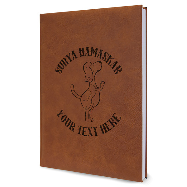 Custom Yoga Dogs Sun Salutations Leather Sketchbook (Personalized)