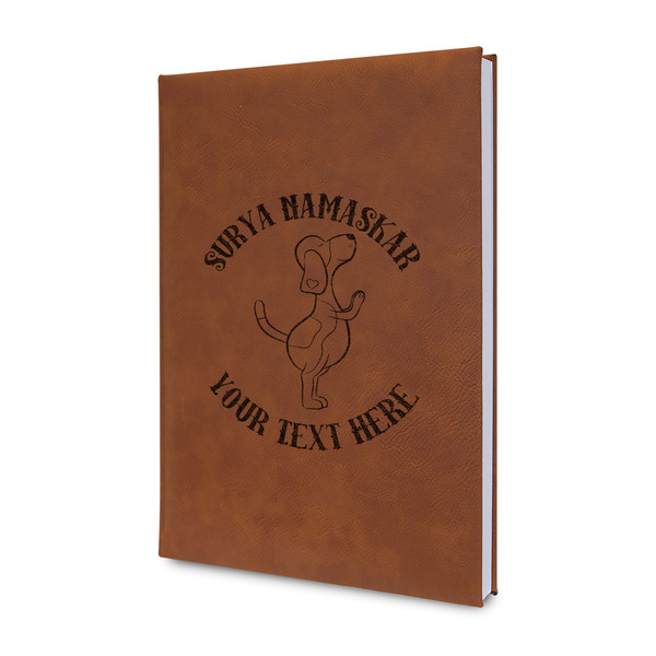 Custom Yoga Dogs Sun Salutations Leather Sketchbook - Small - Single Sided (Personalized)