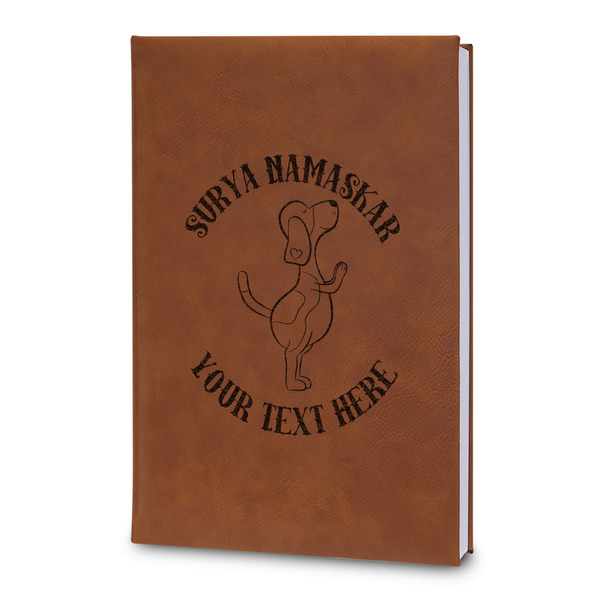 Custom Yoga Dogs Sun Salutations Leatherette Journal - Large - Double Sided (Personalized)