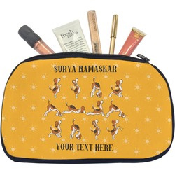 Yoga Dogs Sun Salutations Makeup / Cosmetic Bag - Medium (Personalized)