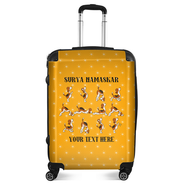 Custom Yoga Dogs Sun Salutations Suitcase - 24" Medium - Checked (Personalized)