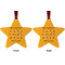 Yoga Dogs Sun Salutations Metal Star Ornament - Front and Back