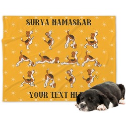 Yoga Dogs Sun Salutations Dog Blanket - Large (Personalized)