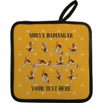 Yoga Dogs Sun Salutations Pot Holder w/ Name or Text