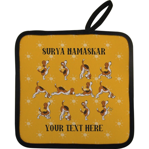 Custom Yoga Dogs Sun Salutations Pot Holder w/ Name or Text