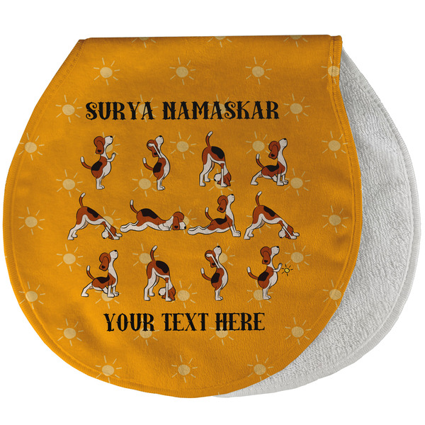 Custom Yoga Dogs Sun Salutations Burp Pad - Velour w/ Name or Text