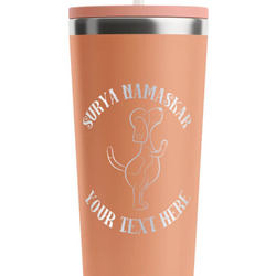 Yoga Dogs Sun Salutations RTIC Everyday Tumbler with Straw - 28oz - Peach - Double-Sided (Personalized)