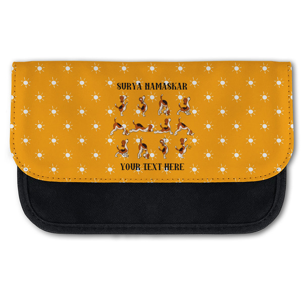 Custom Yoga Dogs Sun Salutations Canvas Pencil Case w/ Name or Text